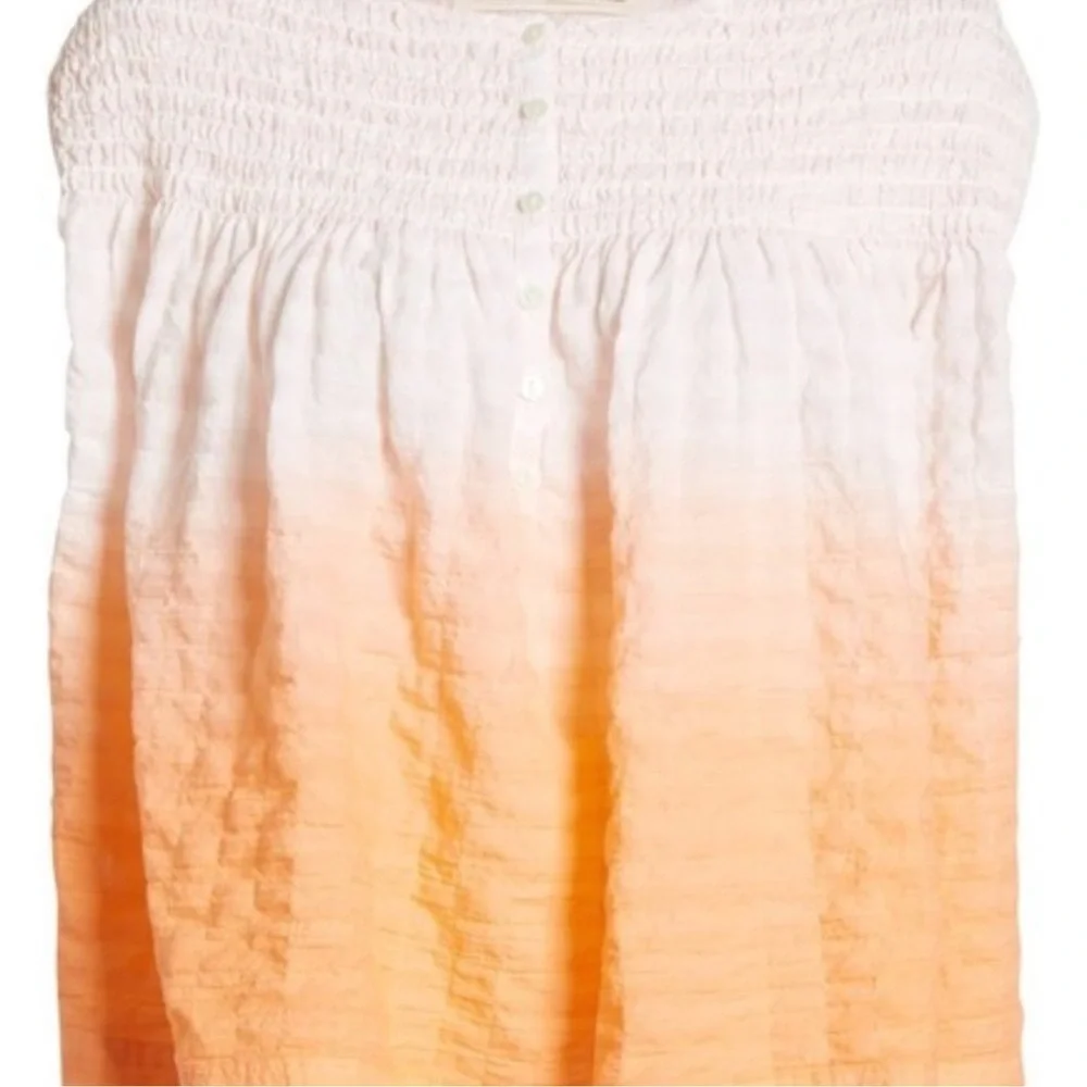 Free People Little Bit of Something Pink Peach Ombre Oversized Blouse Small
